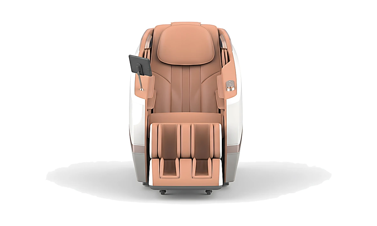 Fauteuil de massage avec tablette, fond blanc