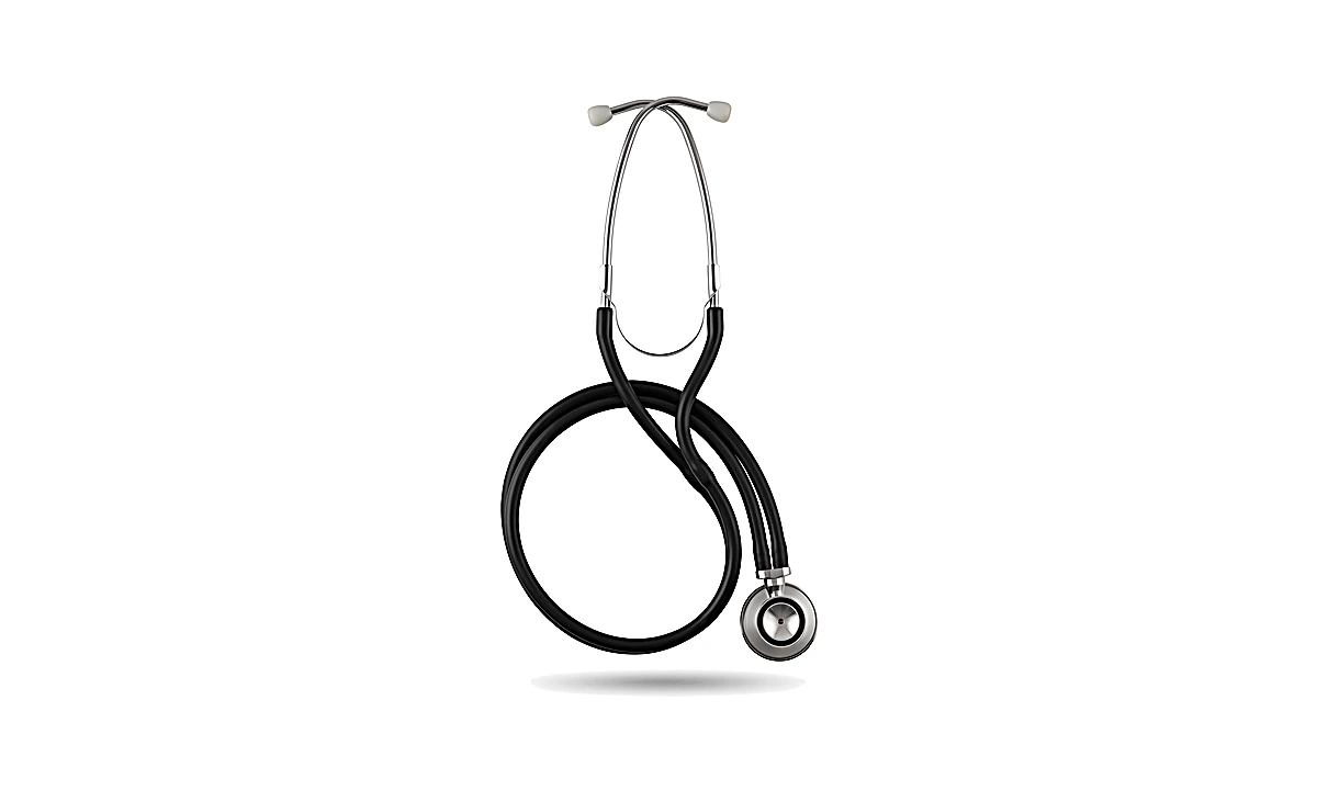 Stéthoscope médical, fond blanc